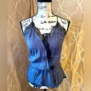 NWT American Eagle Outfitters Lace Trim Racerback Tank Top w/ Drawstring Waist